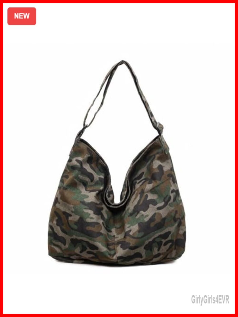 Canvas Crossbody Bag Women Men Vintage Grunge Camo Hobo Tote